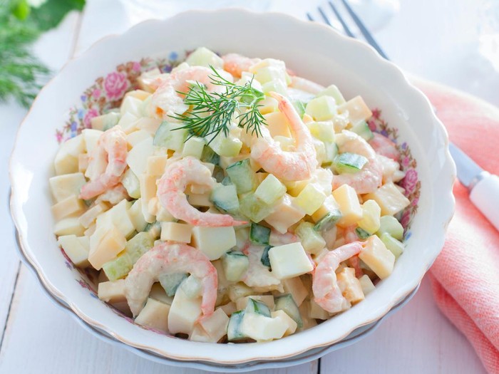 Resep Selada Udang dan Keju