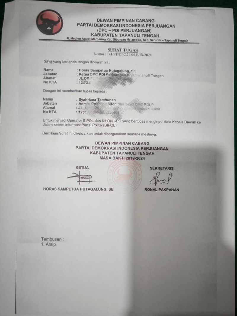 Surat diduga menggunakan tanda tangan palsu
