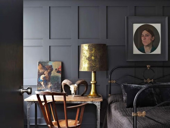 Ide warna kamar tidur hitam lembut.