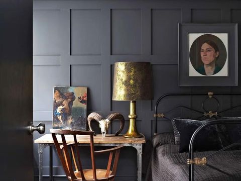 Ide warna kamar tidur hitam lembut.