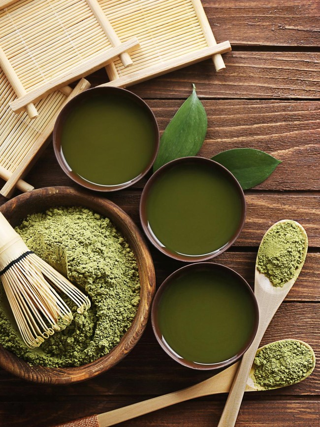 Ilustrasi teh hijau atau matcha