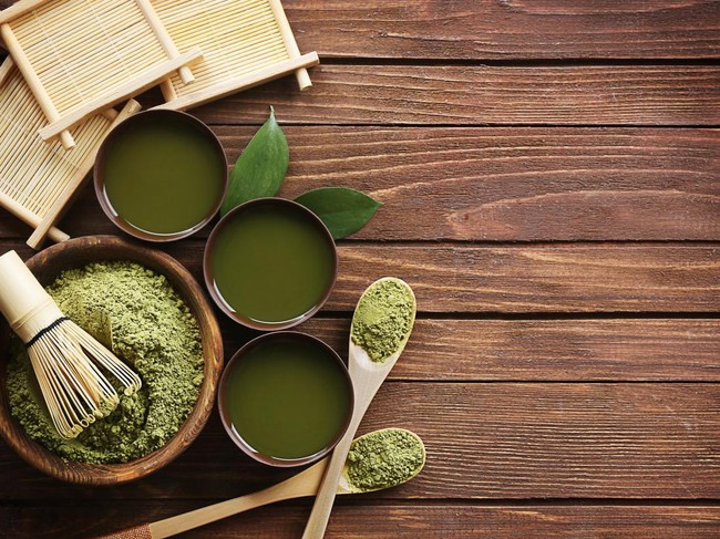Ilustrasi teh hijau atau matcha