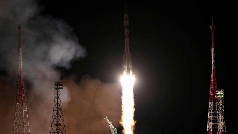 The Soyuz MS-26 spacecraft carrying NASA astronaut Don Pettit, Roscosmos cosmonauts Alexei Ovchinin and Ivan Vagner lifts off to the International Space Station (ISS) from the launch pad at the Baikonur Cosmodrome, Kazakhstan, September 11, 2024 REUTERS/Pavel Mikheyev