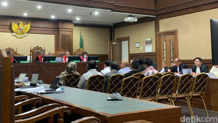 Sidang kasus dugaan korupsi proyek pembangunan jalur kereta api (KA) Besitang-Langsa di PN Tipikor Jakarta, Jumat (13/9/2024). (Mulia Budi/detikcom)
