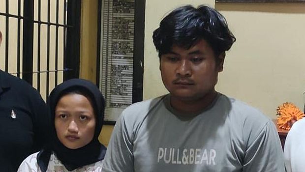 Tampang pasutri pembunuh pria yang jasadnya terbungkus sprei merah