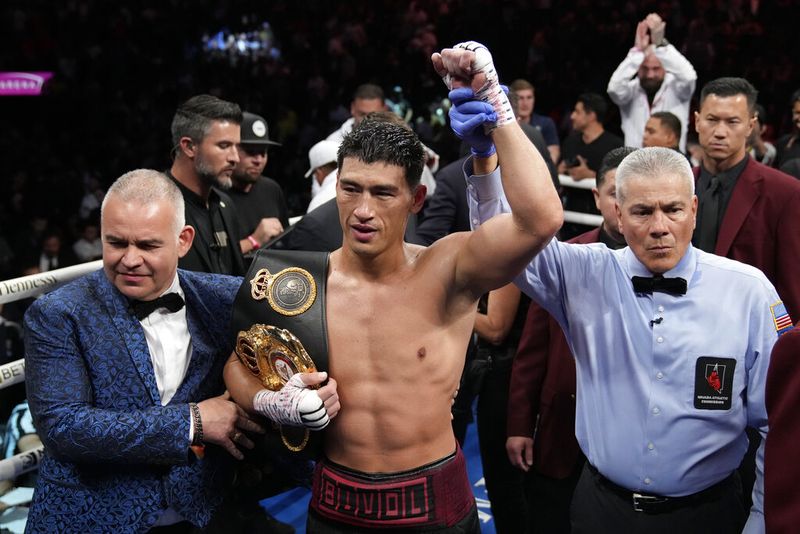 Artur Beterbiev gestures after defeating Joe Smith Jr. in a delicate heavyweight boxing bout Saturday, June 18, 2022, in Original York. Beterbiev received in the 2d round. (AP Report/Frank Franklin II)