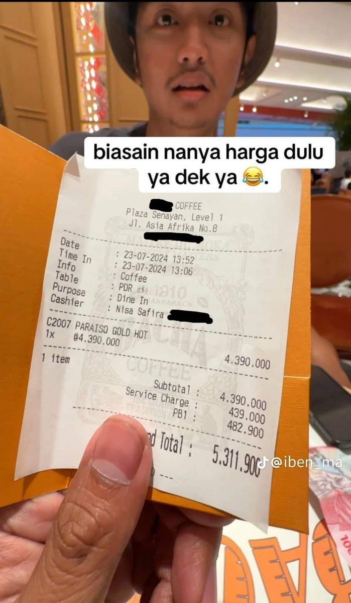 Harga Kopi Rp 5,3 Juta di Kafe Mewah Kembali Disorot, Netizen Dibuat Heran