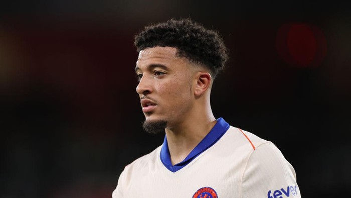 BOURNEMOUTH, ENGLAND - SEPTEMBER 14: Jadon Sancho of Chelsea  during the Premier League match between AFC Bournemouth and Chelsea FC at Vitality Stadium on September 14, 2024 in Bournemouth, England. (Photo by Catherine Ivill - AMA/Getty Images)