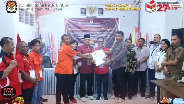 KPU Tapteng resmi menerima pendaftaran Masinton-Mahmud (Foto: Dok. Instagram KPU Tapteng)