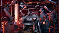 Proses pengelasan sudah menerapkan proses canggih. Setidaknya ada 823 robot yang terdiri dari robot untuk pengelasan sampai robot yang bertugas mendistribusikan komponen.Foto: Dok. Zeekr