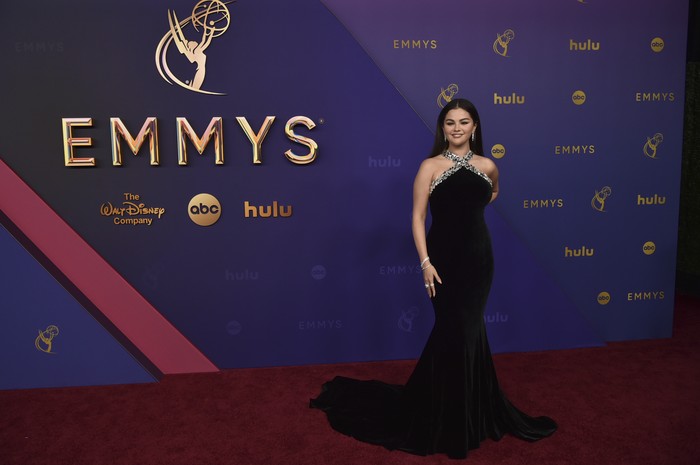 Selena Gomez arrives at the 76th Primetime Emmy Awards on Sunday, Sept. 15, 2024, at the Peacock Theater in Los Angeles. (Photo by Richard Shotwell/Invision/AP)
