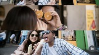 Gemas! Kali ini Dustin dan Dhita terlihat menyusuri suatu tempat lalu nongkrong di depan toko sambil menikmati es krim cone bersama. Foto: Instagram @jhonsss24 / @__ditam