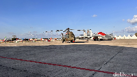 Pameran ini digelar di South Apron Bandara I Gusti Ngurah Rai. Ada 16 pesawat yang akan dipamerkan dalam static display Foto: Dadan Kuswaraharja