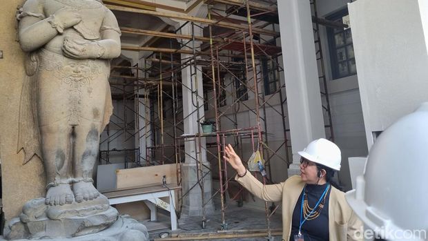 Kondisi Museum Nasional pada Selasa (17/9/2024). Tengah ada revitalisasi di berbagai gedung pasca terjadinya kebakaran di tahun lalu.