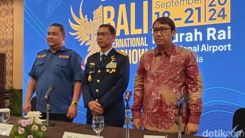 Konferensi pers Bali International Airshow di BNDCC, Nusa Dua, Badung, Bali, Selasa (17/9/2024). (Foto: Aryo Mahendro/detikBali)
