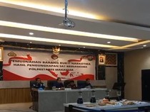 Polrestabes Makassar Musnahkan 1,1 Kg Barang Bukti Sabu dari 2 Kasus Narkoba
