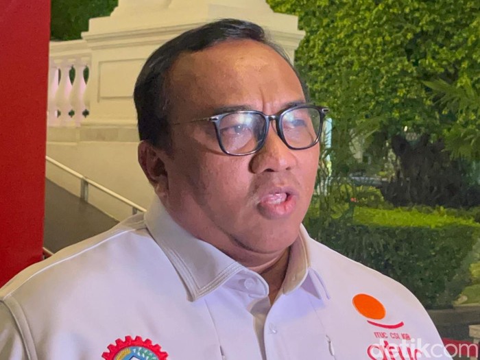 Presiden Konfederasi Serikat Pekerja Seluruh Indonesia (KSPSI) Andi Gani Nena Wea (Eva/detikcom)