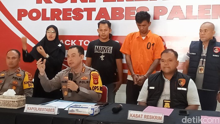 Adi (24) pelaku curanmor diamankan Polsek SU II, Palembang.