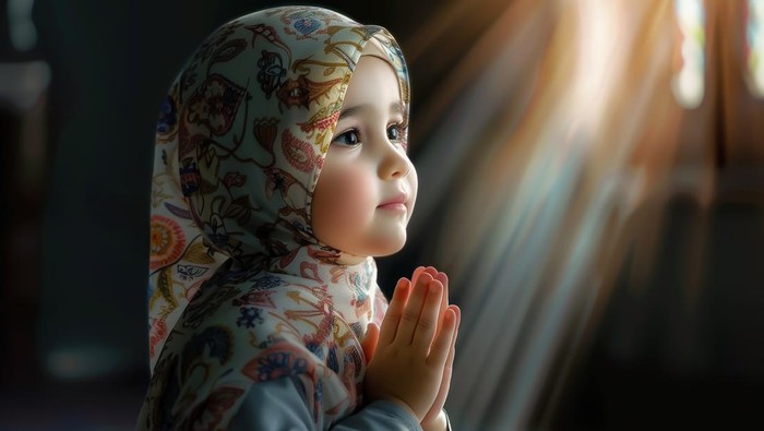 Ilustrasi seorang anak sedang berdoa