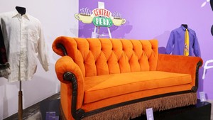 Lot tersebut juga menampilkan reproduksi resmi Warner Brothers dari sofa dan papan nama dari kedai kopi Central Perk yang terkenal di acara tersebut, yang telah melampaui perkiraan harga dalam penawaran pra-lelang.