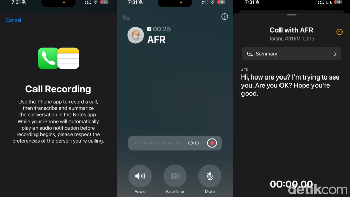 iOS 18.1 Beta 4 membawa dukungan untuk perekaman dan transkripsi panggilan telepon. Pengguna hanya perlu menekan ikon di pojok kiri atas saat tengah menelpon. File rekaman akan tersimpan di aplikasi Notes. Kita bisa melakukan transkripsi percakapan tersebut, untuk iPhone 15 Pro atau diatasnya dapat melakukan ringkasan dengan bantuan AI. Foto: Adi Fida Rahman/detikINET
