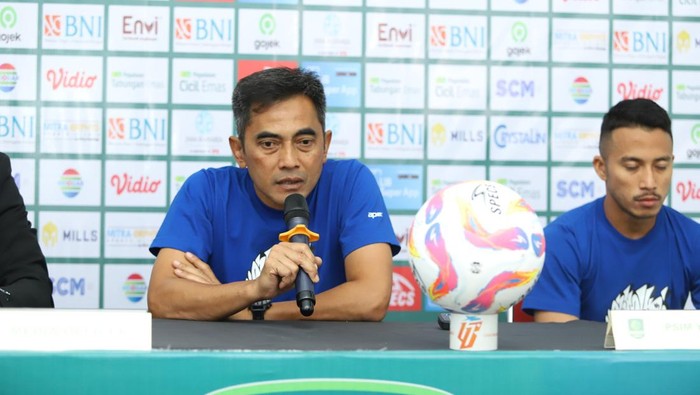Jumpa pers PSIM Jogja jelang lawan Bhayangkara FC, Rabu (18/9/2024).