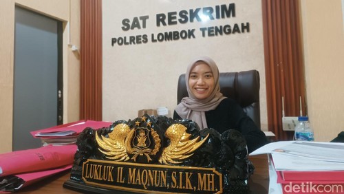 Kasat Reskrim Polres Lombok Tengah, Iptu Luk Luk Il Maqnun, saat ditemui di kantornya. (Edi Suryansyah/detikBali)