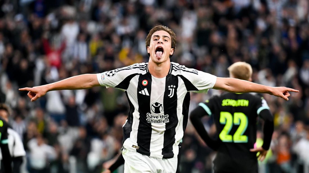 Selebrasi Kenan Yildiz ke gawang PSV. (Foto: Juventus FC via Getty Images/Daniele Badolato - Juventus FC)