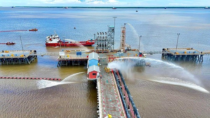 Latihan gabungan keadaan darurat operasi migas di fasilitas pelabuhan WK Rokan, yang dilaksanakan PT Pertamina Hulu Rokan (Dok PHR)