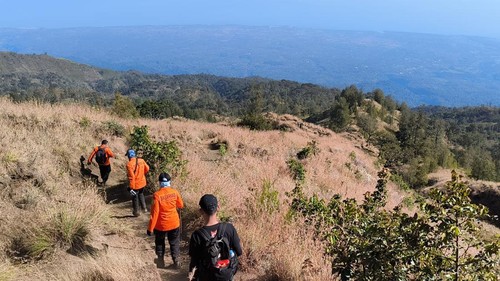 Tim SAR melakukan pencarian Mordovina Alexandra (44) pendaki perempuan yang dikabarkan hilang di Gunung Rinjani. Foto: Humas SAR.