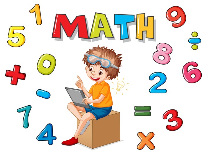 Ilustrasi angka dan simbol matematika