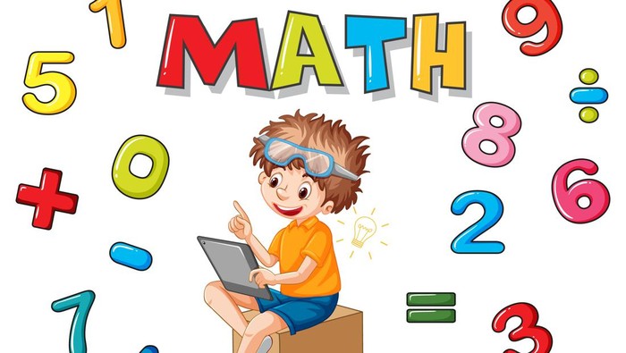Ilustrasi angka dan simbol matematika