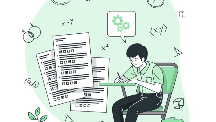Ilustrasi mengerjakan tes atau ujian