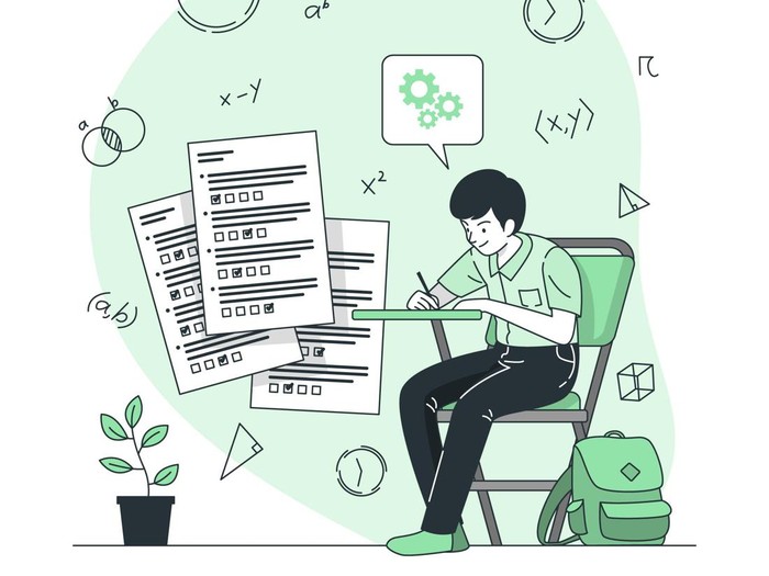 Ilustrasi mengerjakan tes atau ujian