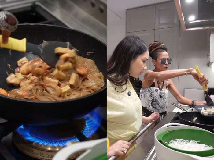 Mertua Jennifer Coppen ajari Nagita Slavina Masak Pad Thai