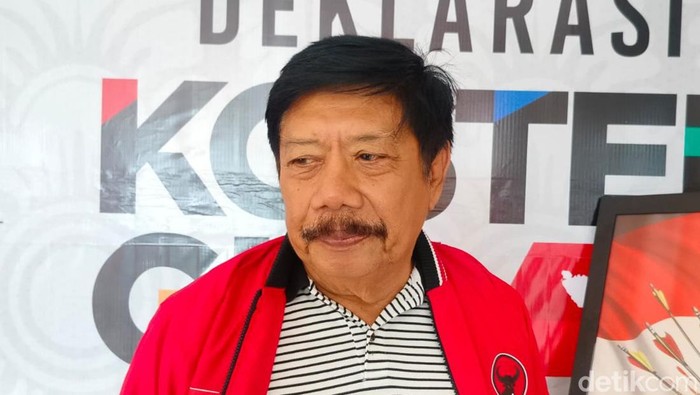 Mantan Bupati Jembrana, I Gede Winasa, saat hadir di acara konsolidasi internal PDIP Bali jelang Pilkada serentak 2024, Kamis (19/9/2024).