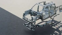 eTerron 9 memiliki rangka semi-monocoque, yang menggabungkan keunggulan konstruksi unibody dan body-on-frame. Mobil ini memiliki kapasitas penarik hingga 7.716 lbs (3.500 kg) dan muatan maksimum 1.367 lbs (620 kg). Foto: Carscoops