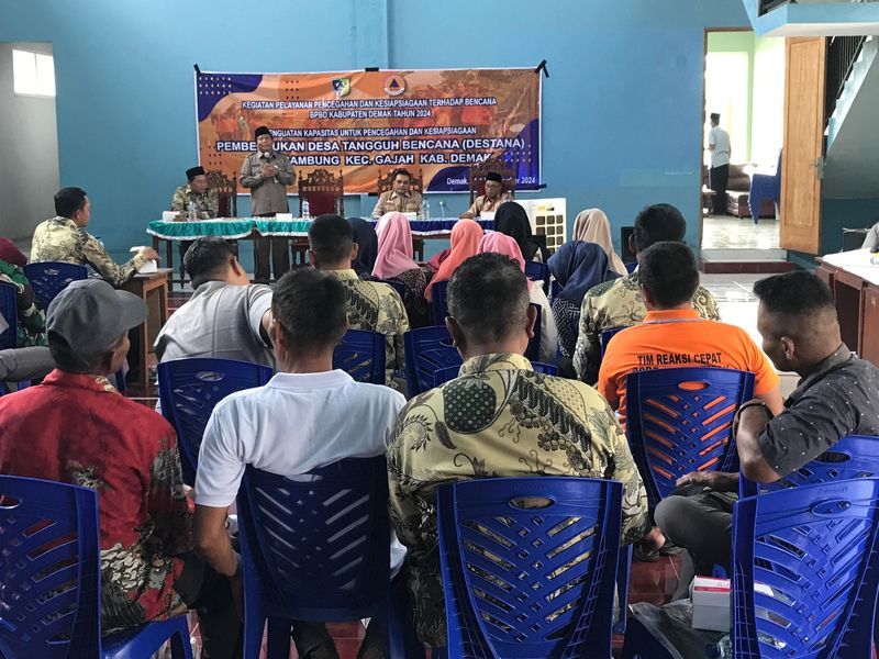 Pelatihan atau pembentukan Desa Tangguh Bencana di Desa Sambung, Kecamatan Gajah