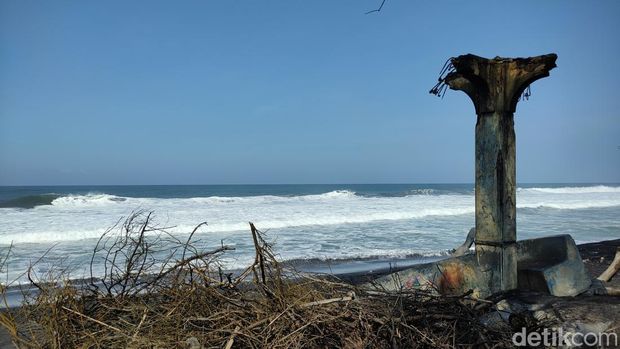 Penampakan Pantai Trisik Kulon Progo yang memprihatinkan, Kamis (19/9/2024).