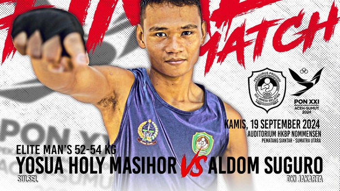 Petinju Sulsel, Josua Holy Masihor berhasil lolos ke babak final dengan menghadapi wakil dari DKI Jakarta di PON XXI Aceh-Sumut 2024.