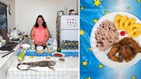 Berkunjung ke Kepulauan Cayman, ada nenek Maria yang memasak Honduran Iguana goreng dengan nasi dan pisang goreng. Foto: Gabriele Galimberti