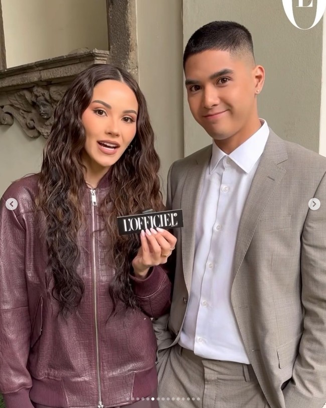 Al Ghazali dan Alyssa Daguise kompak mengunggah momen mereka menghadiri Milan Fashion Week 2024 ke Instagram Story. Foto: Dok. Instagram Al Ghazali, Alyssa Daguise