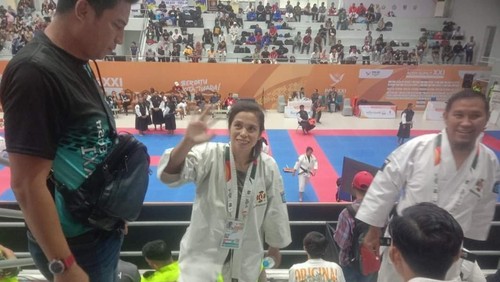 Rini Kurniati seusai berlaga di partai final di GOR Aceh, Kamis (19/9/2024). (Dok Pribadi Syaiful Amir)