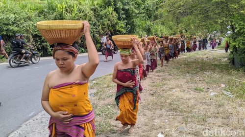 Tradisi Praja Mulud di Masjid Kuno, Bayan, Lombok Utara, NTB, Kamis (19/9/2024). (Ahmad Viqi/detikBali).