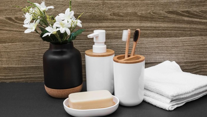 Ilustrasi amenities atau alat mandi hotel