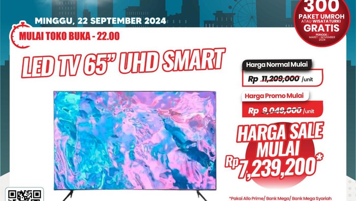 Banjir Promo di Transmart, TV 65 Inch Diskon Rp 3,9 Jutaan!