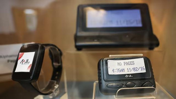 Pagers on display at a meeting room at the Gold Apollo company building in New Taipei City, Taiwan, September 18, 2024. REUTERS/Ann Wang/File Photo Purchase Licensing Rights