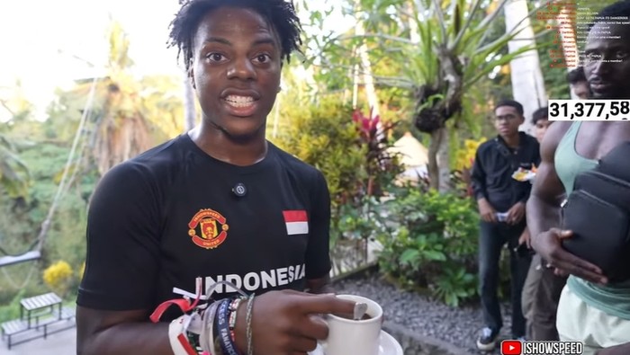 IShowSpeed Tiba di Bali, Langsung Penasaran Cicip Kopi Luwak