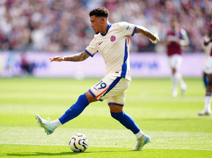 Chelsea's Jadon Sancho during the Premier League match at the London Stadium. Picture date: Saturday September 21, 2024. (Photo by Mike Egerton/PA Images via Getty Images)