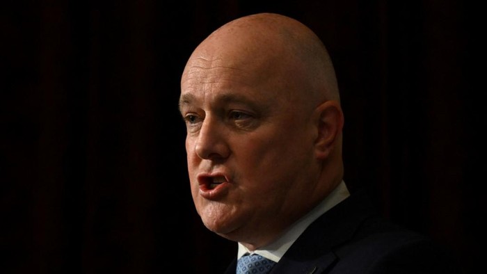 New Zealand Prime Minister Christopher Luxon speaks at the Lowy institute in Sydney on August 15, 2024. (Photo by Saeed KHAN / AFP)